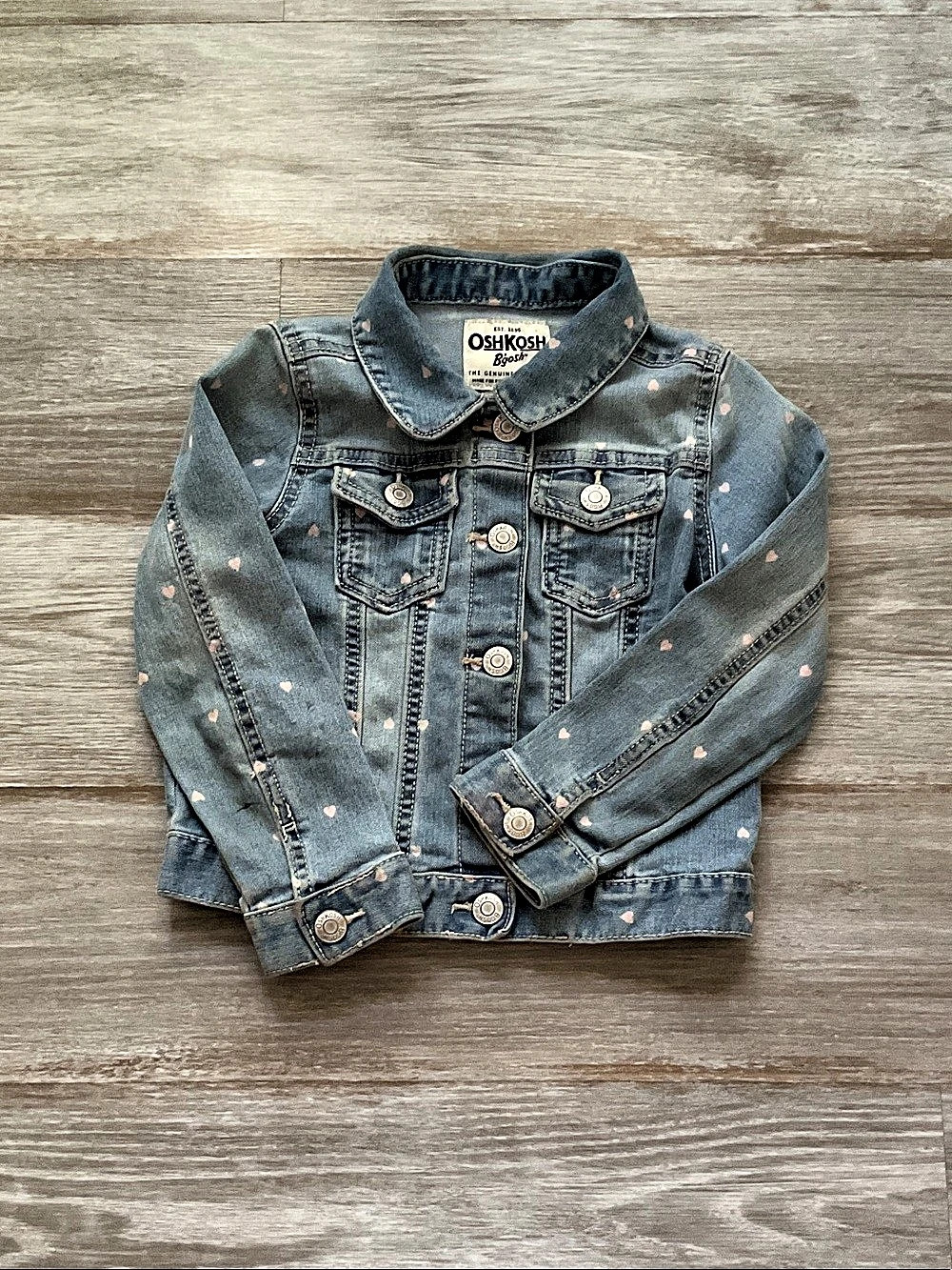 OshKosh B'gosh Toddler Girl Heart Denim Jacket Blue